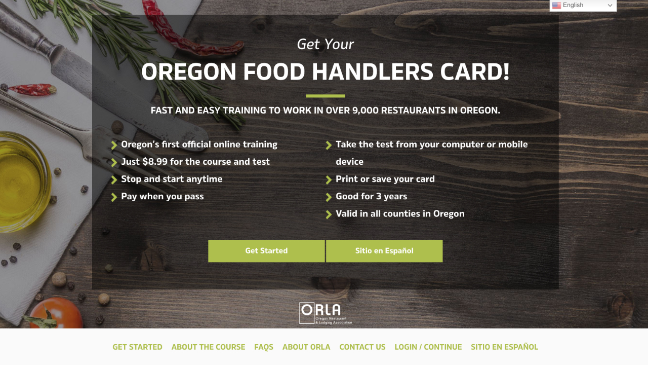 BConverse Consulting | Oregon Food Handler Certification